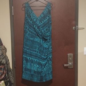 Ralph Lauren 18 blue tribal print dress